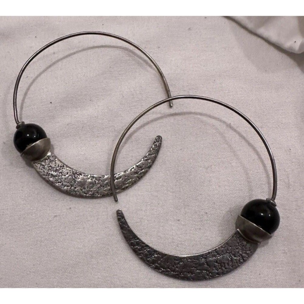 Silpada 925 Sterling Silver Chalcedony Comet Tail Hoop 2.25โ Earrings W1874
